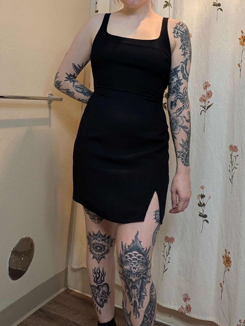 Hollister Black Mini Dress with Side Slit